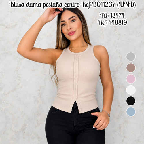 Blusa dama pestaña centro Ref:B011237 (UND)