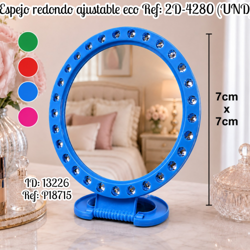 Espejo redondo ajustable eco Ref: 2D-4280 (UND)