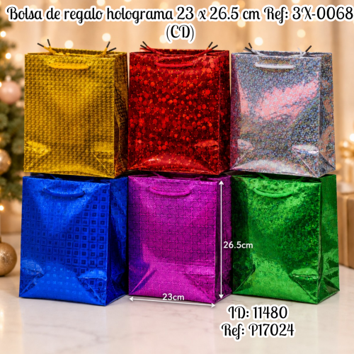 Bolsa de regalo holograma 23 x 26.5 cm  Ref: 3X-0068 (CD)