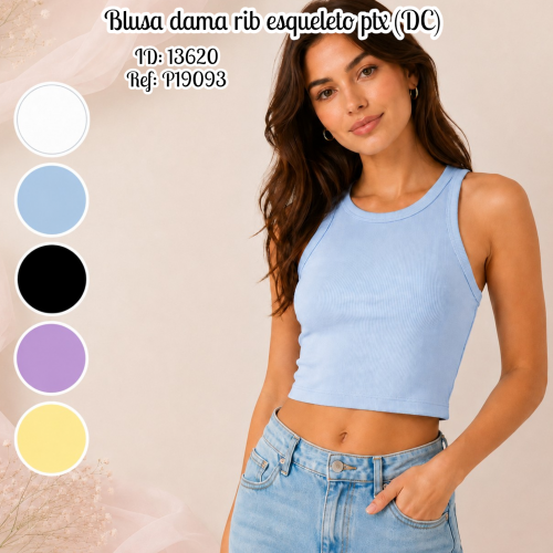 Blusa dama rib esqueleto ptx (DC)
