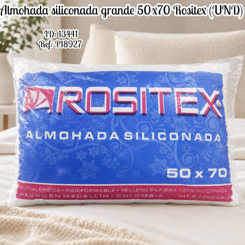 Almohada siliconada grande 50x70 Rositex (UND)