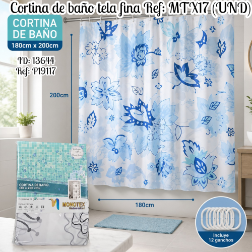 Cortina de baño tela fina Ref: MTX17 (UND)