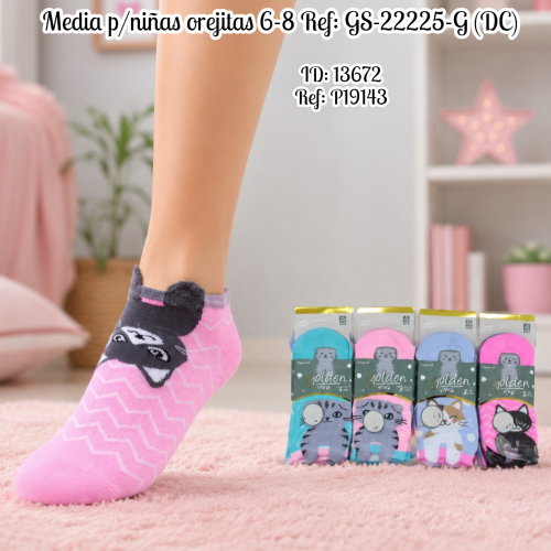 Media p/niñas orejitas 6-8 Ref: GS-22225-G (DC)