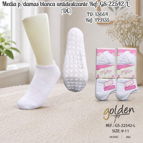 Media p/damas blanca antideslizante Ref: GS-22542-L (DC)