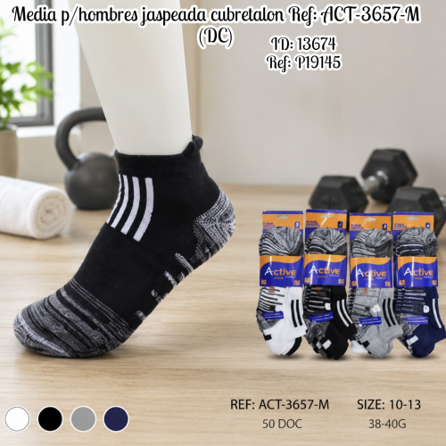 Media p/hombres jaspeada cubretalon Ref: ACT-3657-M (DC)