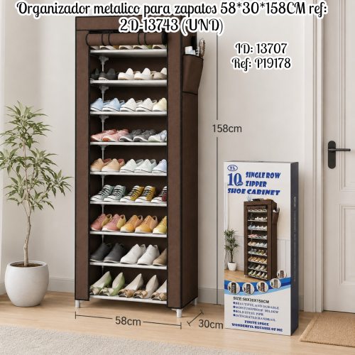 Organizador metalico para zapatos 58*30*158CM ref: 2D-13743 (UND)