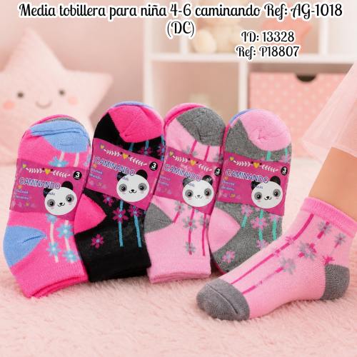 Media tobillera para niña 4-6 caminando Ref: AG-1018 (DC)