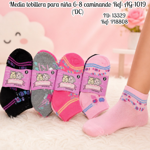 Media tobillera para niña 6-8 caminando Ref: AG-1019 (DC)