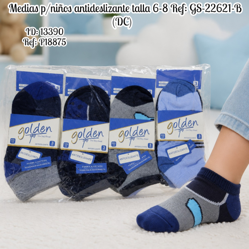 Medias p/niños antideslizante talla 6-8 Ref: GS-22621-B (DC)