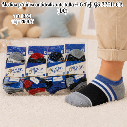 Medias p/niños antideslizante talla 4-6 Ref: GS-22611-CB (DC)