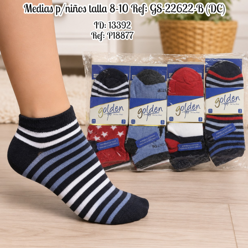 Medias p/niños talla 8-10 Ref: GS-22622-B (DC)