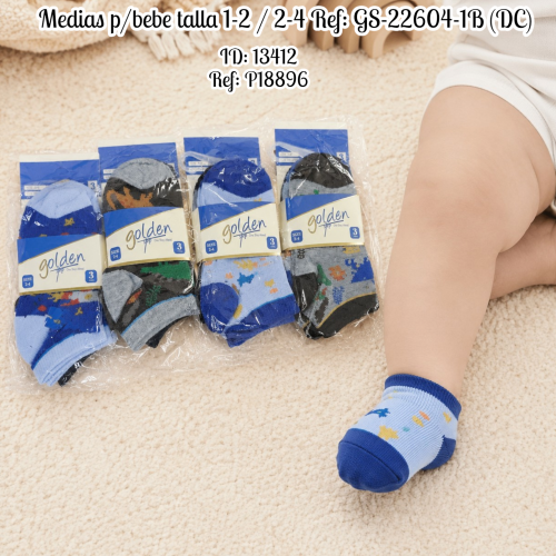 Medias p/bebe talla 1-2 / 2-4 Ref: GS-22604-1B (DC)
