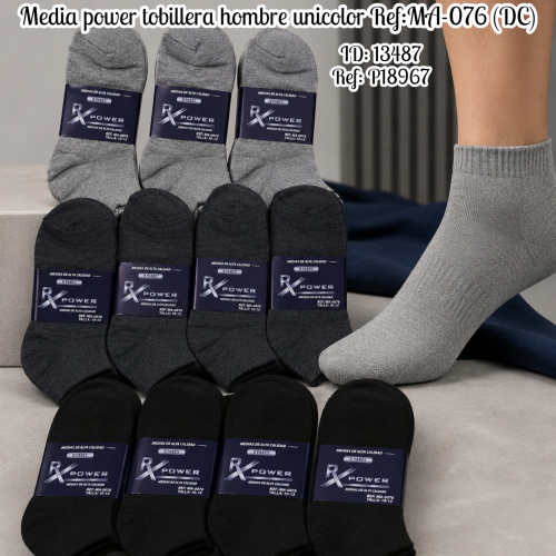 Media power tobillera hombre unicolor Ref:MA-076 (DC)