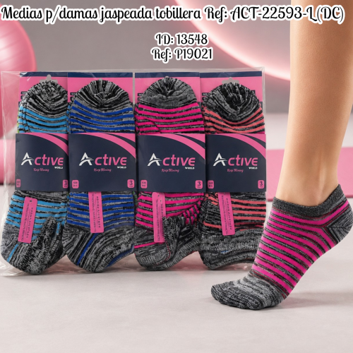 Medias p/damas jaspeada tobillera Ref: ACT-22593-L (UND)