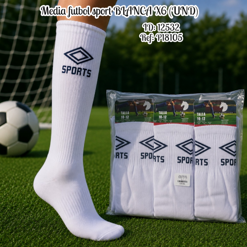 Media futbol sport BLANCA X6 (UND)