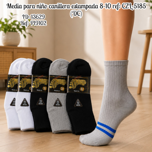Media para niño canillera estampada 8-10 ref: CZL-5185 (DC)