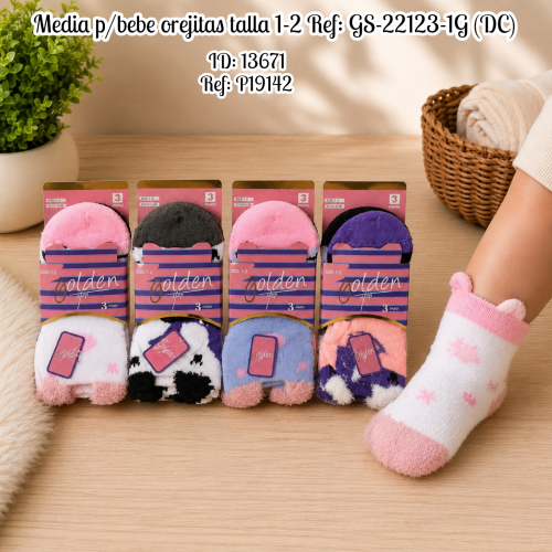 Media p/bebe orejitas talla 1-2 Ref: GS-22123-1G (DC)