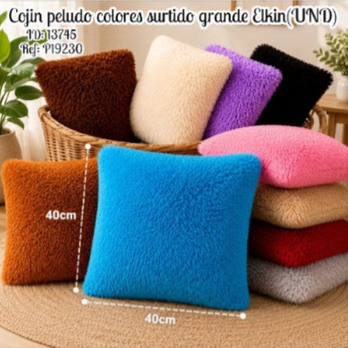 Cojin peludo colores surtido grande Elkin(UND)