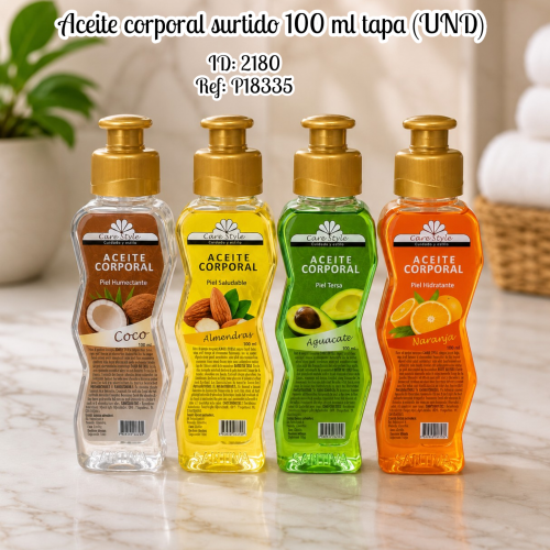 Aceite corporal surtido 100ml tapa (UND)