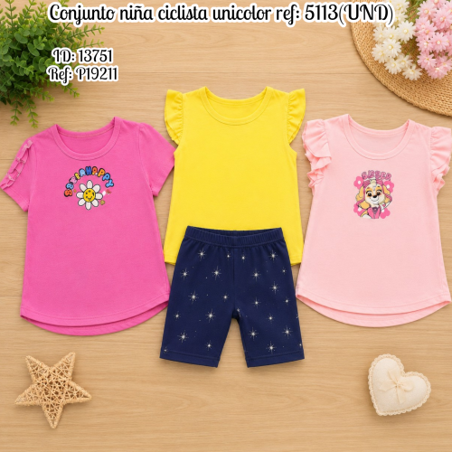 Conjunto niña ciclista  unicolor ref: 5113(UND)