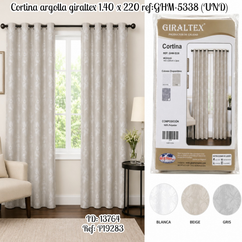 Cortina argolla giraltex 1.40 x 220 ref:GHM-5338 (UND)