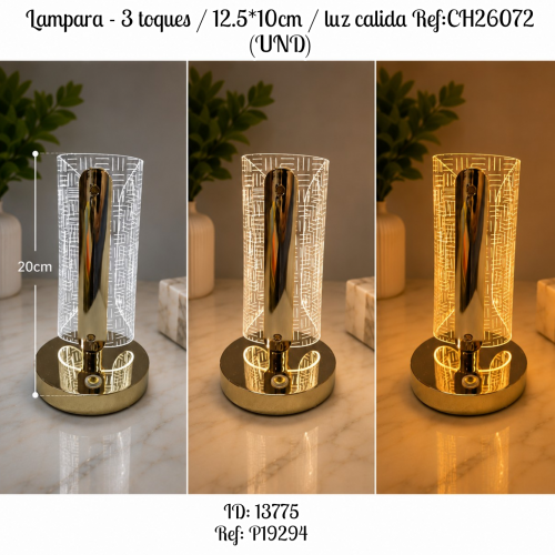 Lampara - 3 toques / 12.5*10cm / luz calida Ref:CH26072 (UND)