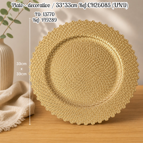 Plato - decorativo / 33*33cm Ref:CH26085 (UND)
