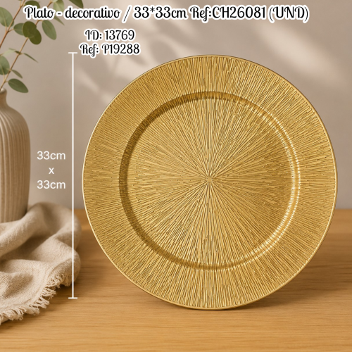 Plato - decorativo / 33*33cm Ref:CH26081 (UND)