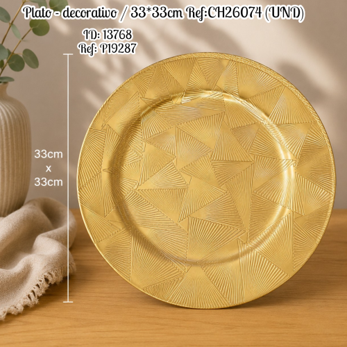 Plato - decorativo / 33*33cm Ref:CH26074 (UND)