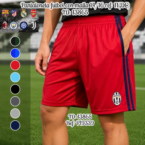 Pantaloneta junior futbol con malla 14/16 ref: 11(DC)