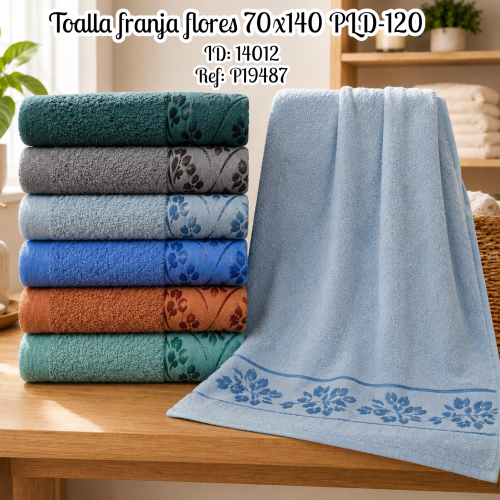 Toalla franja flores 70x140 PLD-120(UND)