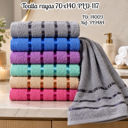 Toalla rayas 70x140 PLD-117(UND)