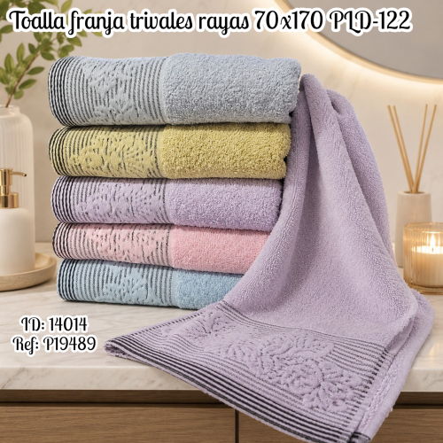 Toalla franja trivales rayas 70x170 PLD-122(UND)