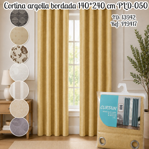 Cortina argolla bordada 140*240 cm PLD-050(UND)