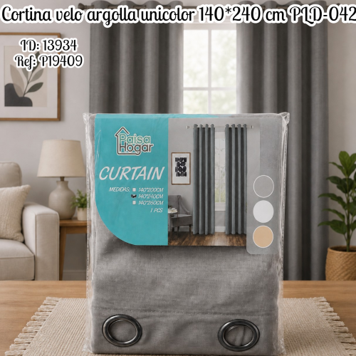 Cortina velo argolla unicolor 140*240 cm PLD-042(UND)