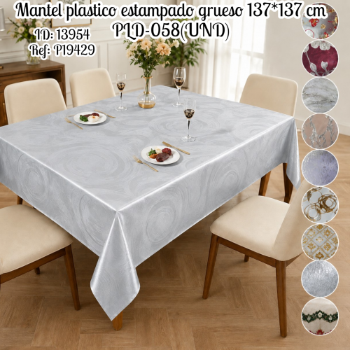 Mantel plastico estampado grueso 137*137 cm PLD-058(UND)