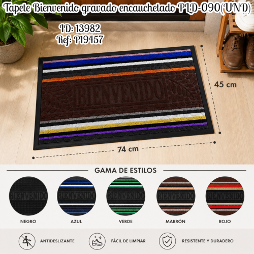 Tapete Bienvenido gravado encauchetado PLD-090(UND)