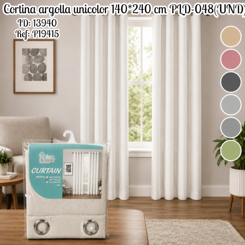 Cortina argolla unicolor 140*240 cm PLD-048(UND)