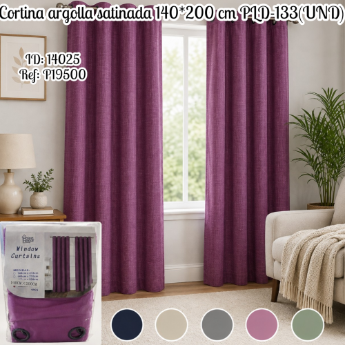 Cortina argolla satinada 140*200 cm PLD-133(UND)