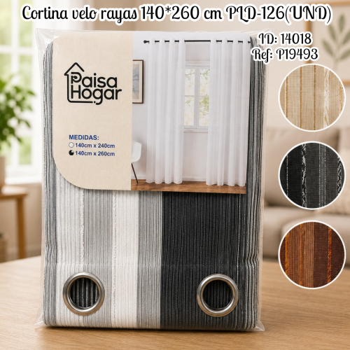 Cortina velo rayas 140*260 cm PLD-126(UND)