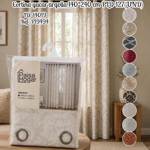 Cortina yacar argolla 140*240 cm PLD-127(UND)