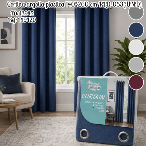 Cortina argolla plastica 140*260 cm PLD-053(UND)