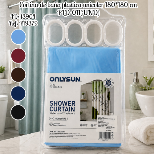 Cortina de baño plastica unicolor 180*180 cm PLD-011(UND)