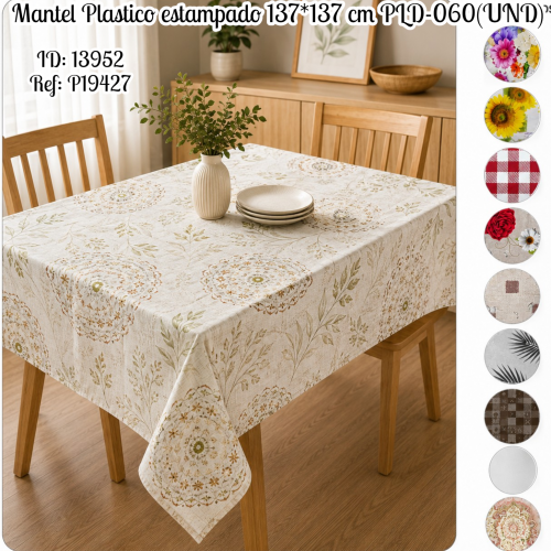 Mantel Plastico estampado 137*137 cm PLD-060(UND)