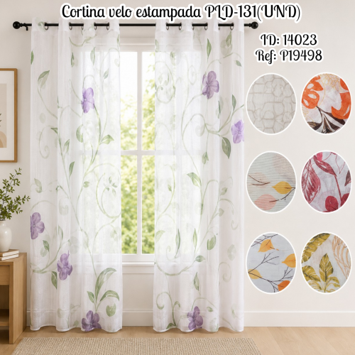 Cortina velo estampada PLD-131(UND)