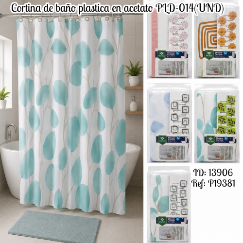 Cortina de baño plastica en acetato PLD-014(UND)