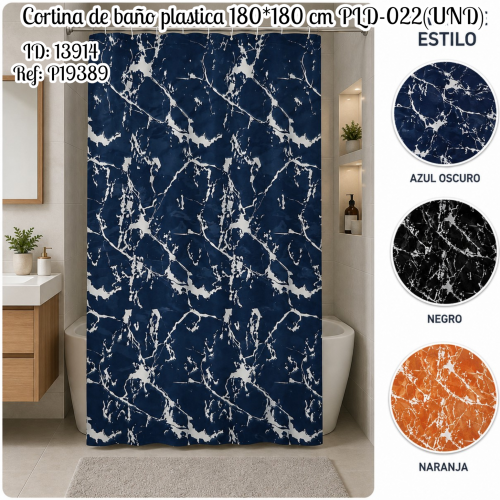 Cortina de baño plastica 180*180 cm PLD-022(UND)
