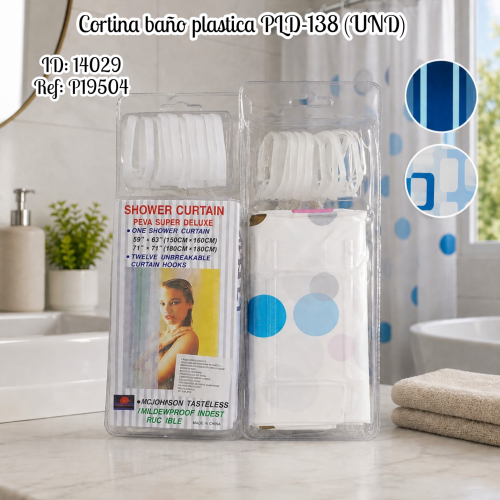 Cortina baño plastica PLD-138 (UND)