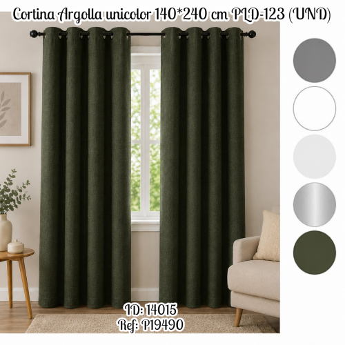 Cortina Argolla unicolor 140*240 cm PLD-123 (UND)