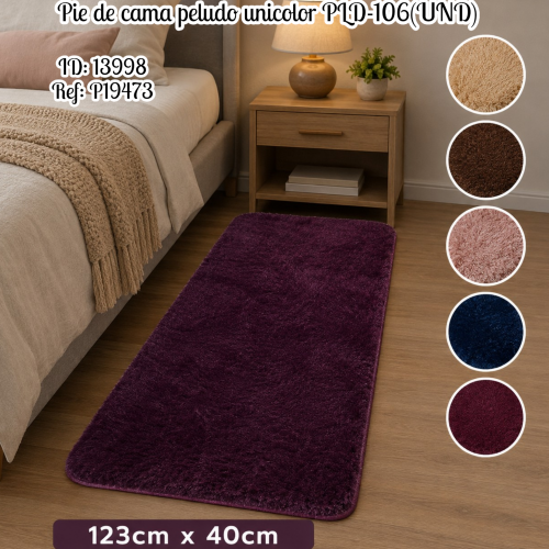 Pie de cama peludo unicolor PLD-106(UND)